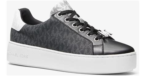 michael kors black and white poppy|mike Kors poppy sneaker.